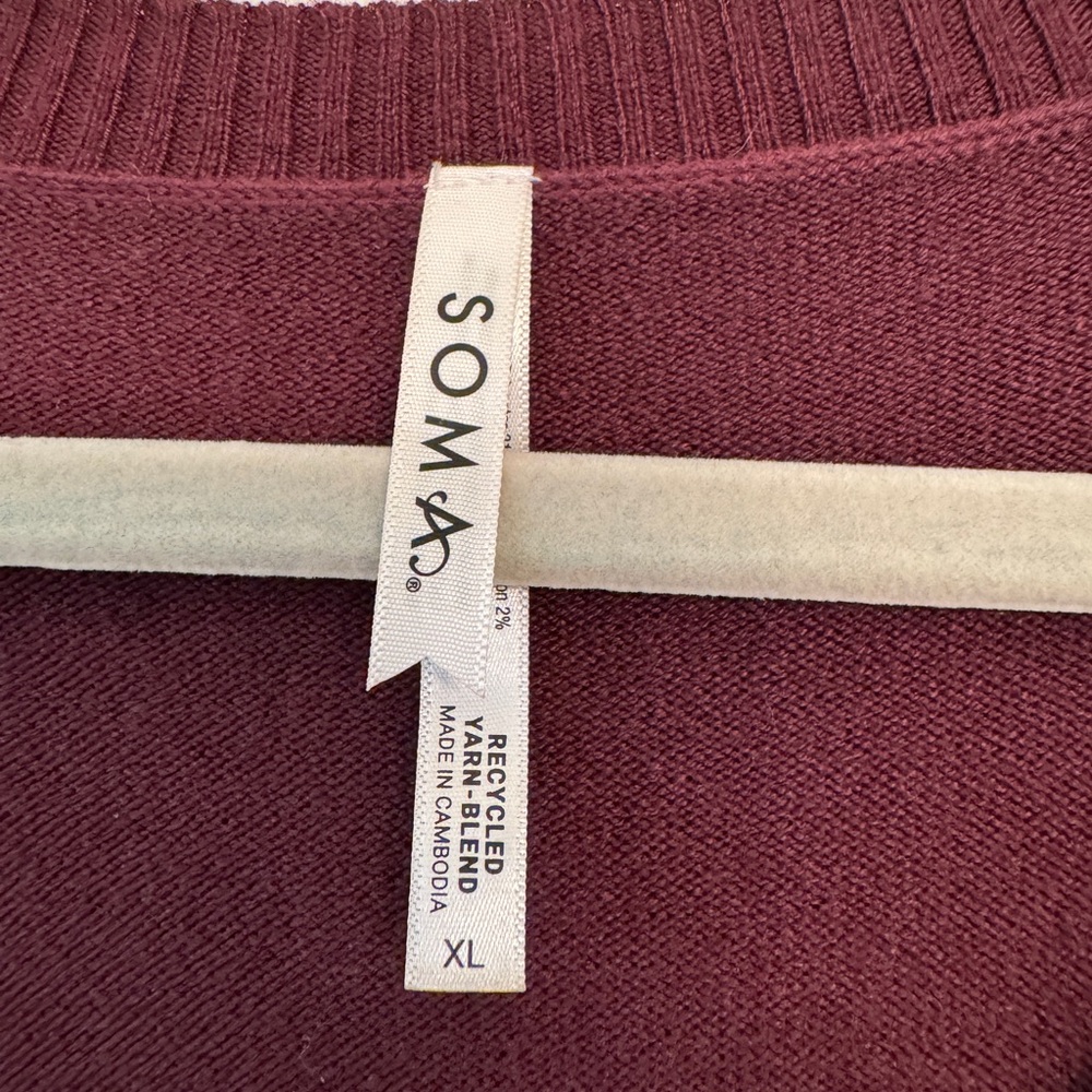 Soma Deep Red V-Neck Sweater - Picture 3 of 8